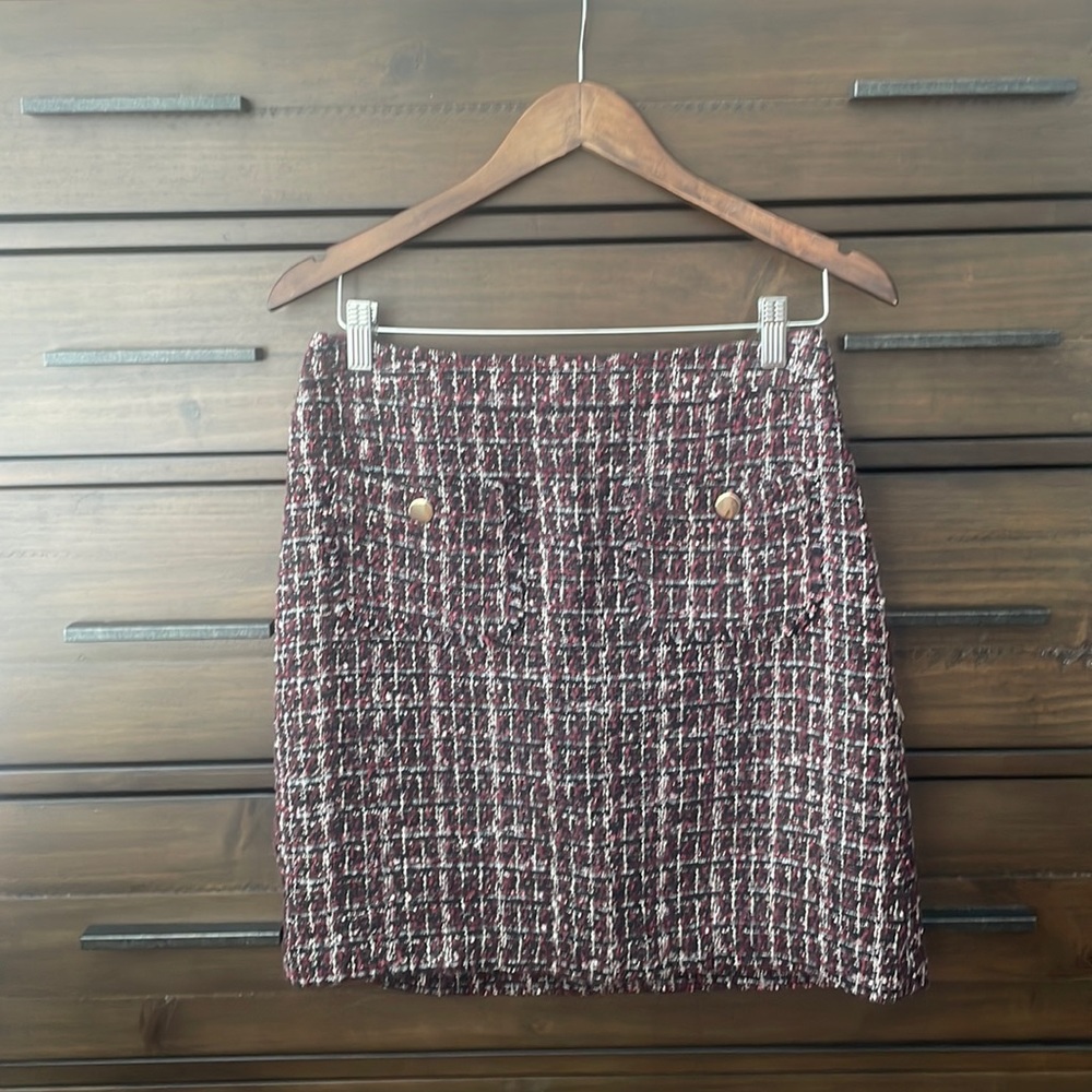Maroon Tweed Loft Skirt